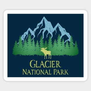 Glacier National Park Montana Mountain Trees Moose Sticker